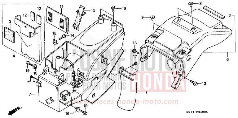 KOTFLUEGEL, HINTEN von Africa Twin 750 SHASTA WHITE (NH138H) von 1993